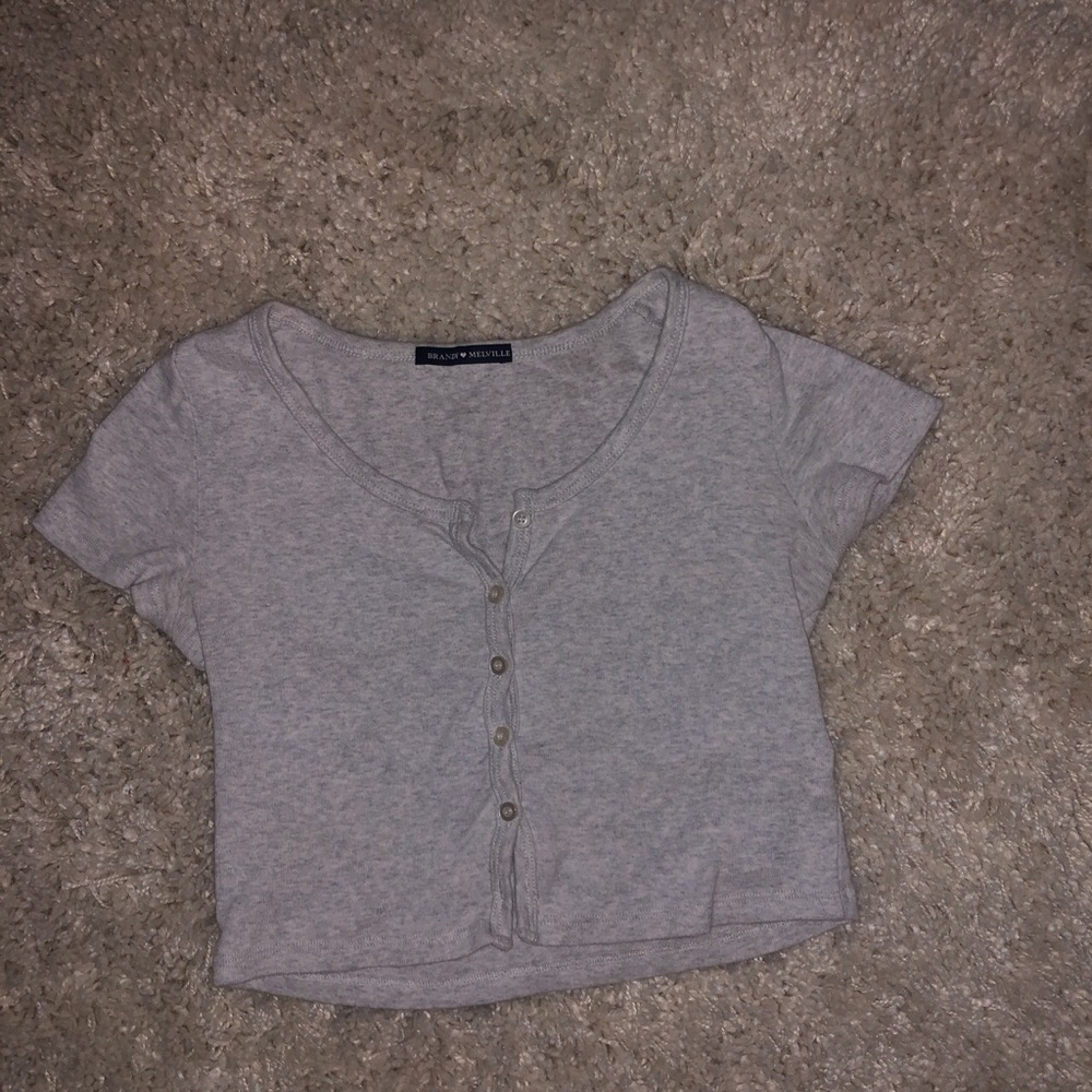 brandy melville grey zelly top